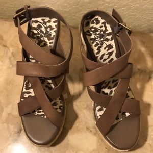 Wedge heel sandals.  Size 9.